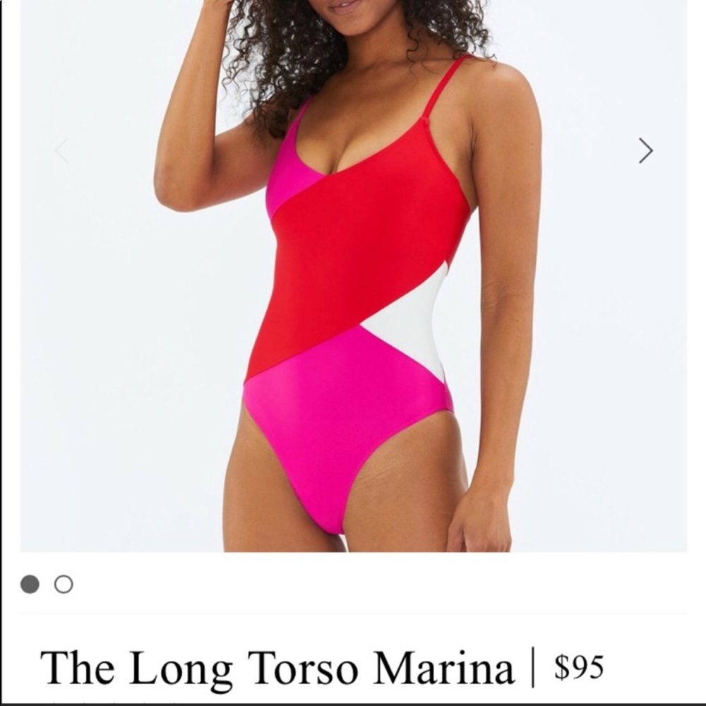 summersalt Colorblock One-Piece Swimsuit in Red, Pink & White